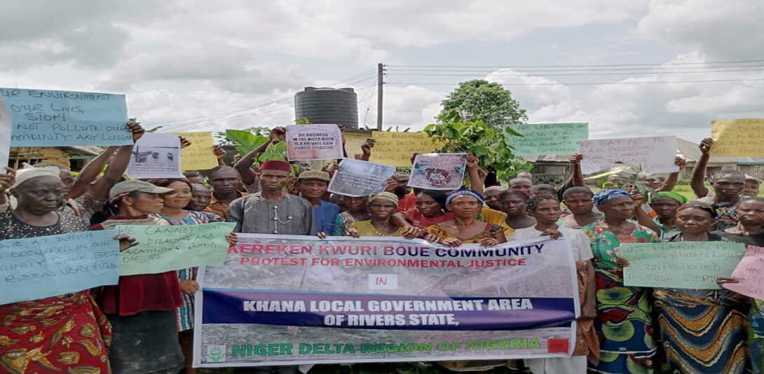 Paramount ruler and chiefs of Kereken Kwuri in a peaceful protest